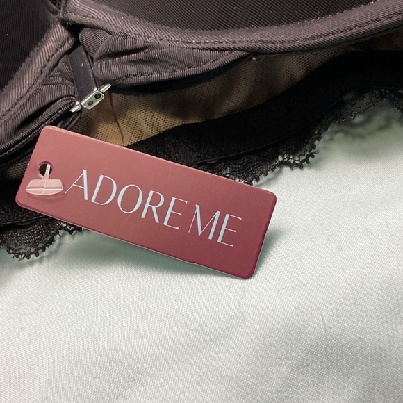 Adore Me Black Lace Front Hook Racerback Underwire Contour Bra - Picture 2 of 9